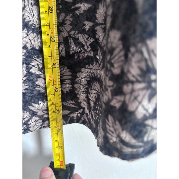 Perry Ellis Mens XL Long Sleeve Button Down Shirt Floral Print Black Tan Cotton - Picture 5 of 5